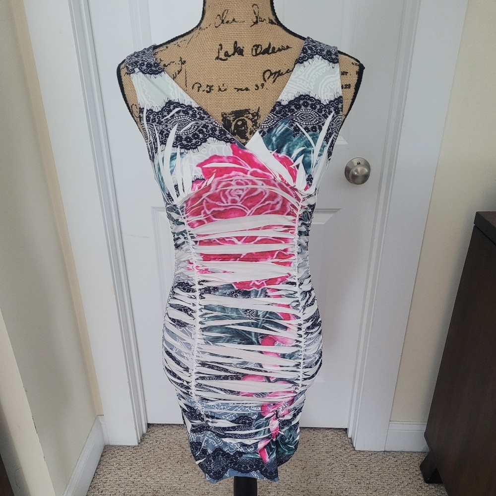 Chic Floral Cutout Dress